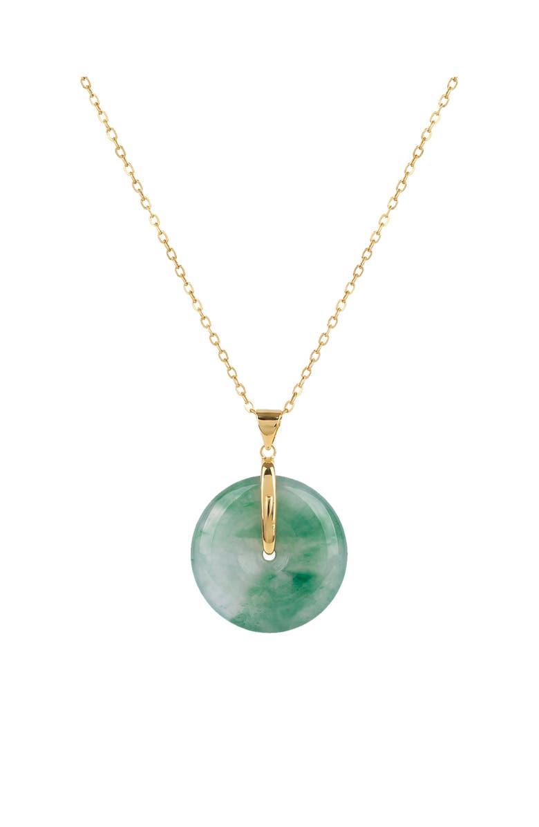 seree Oro Jade Stone Pendant Necklace, Main, color, Green