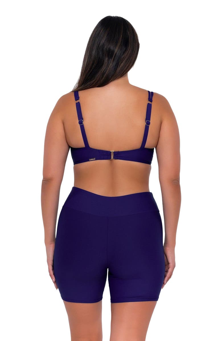 Sunsets Escape Bayside Bike Short Swim Bottoms, Alternate, color, Indigo