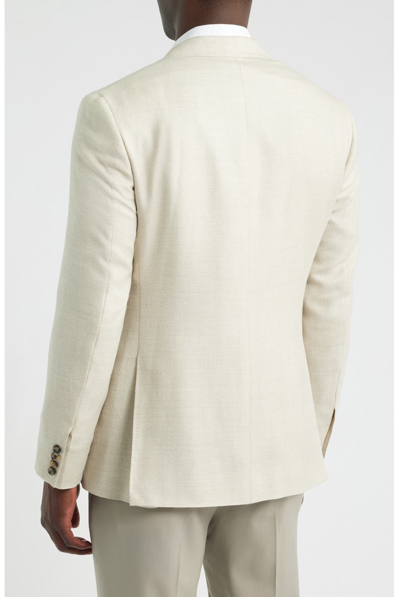Kei Trim Fit Herringbone Sport Coat, Alternate, color, BEIGE