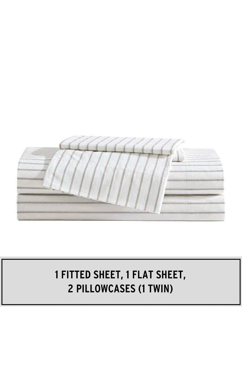 Eddie Bauer Essential Stripe Sheet Set, Alternate, color, White/ Beige/ Grey