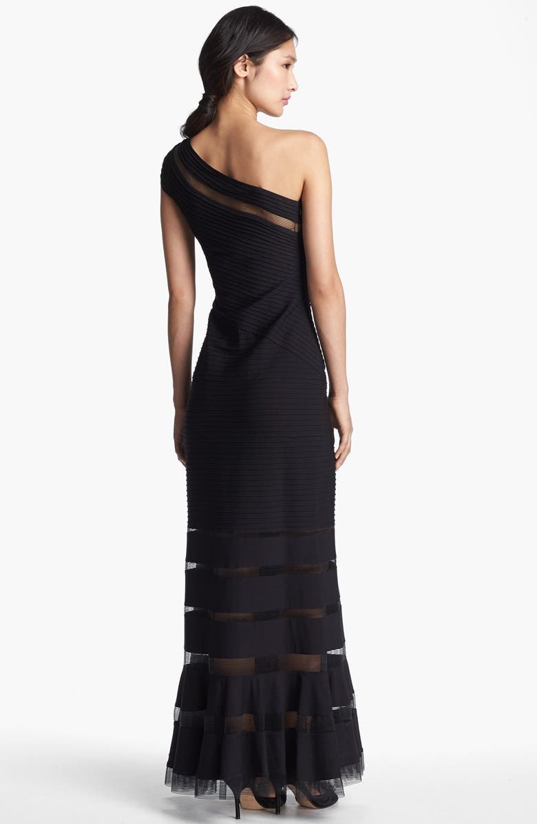 Tadashi Shoji One Shoulder Illusion Gown, Alternate, color,