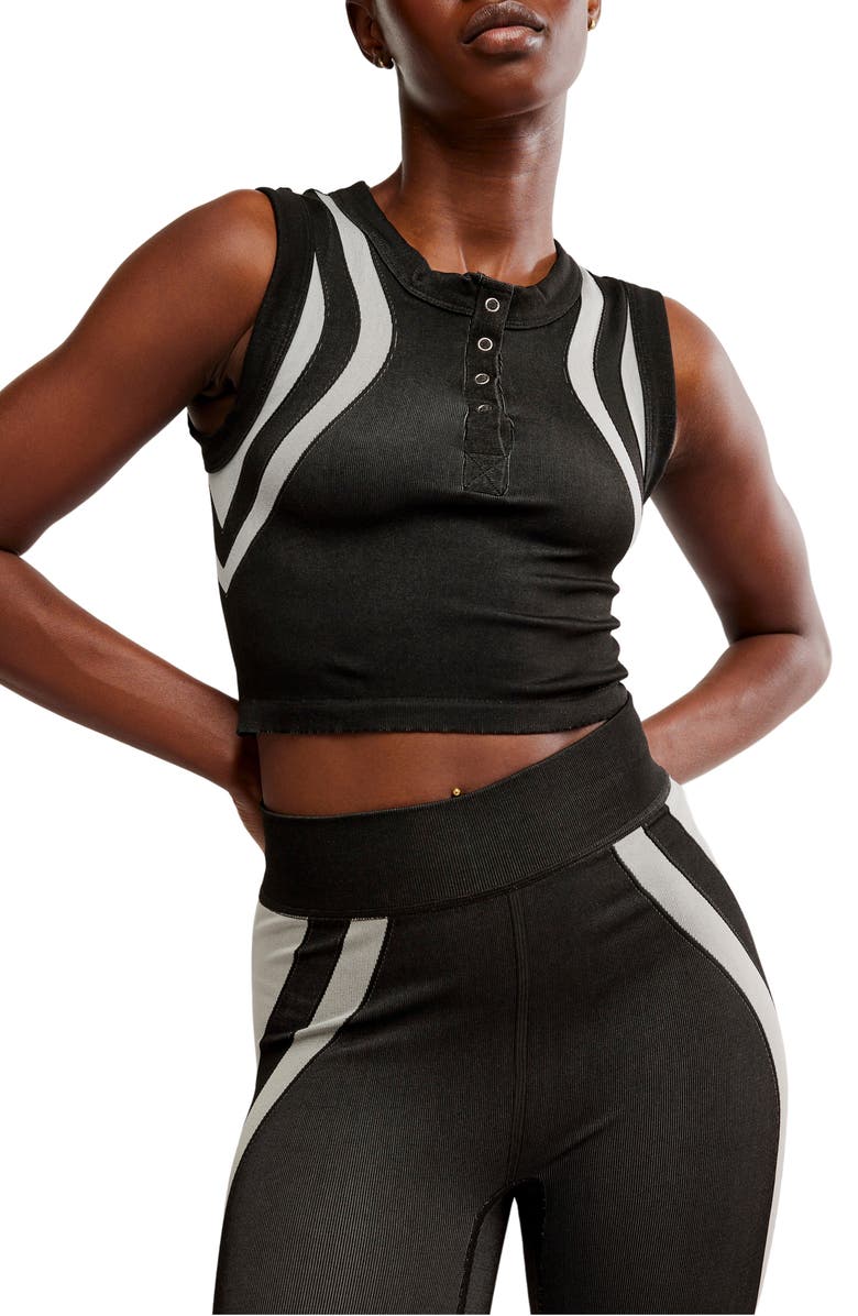 Free People FP Movement Free Kick Crop Henley Muscle Tank, Main, color, 