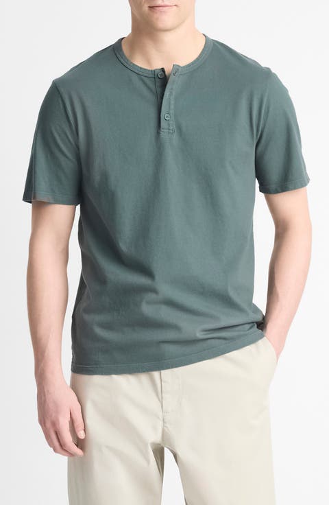 Garment Dyed Short Sleeve Henley