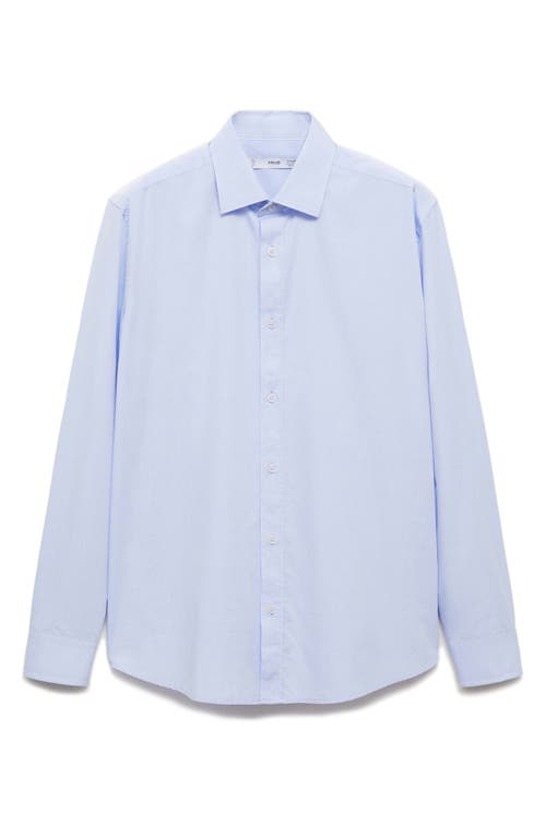 Mango Regular Fit Cotton Button-up Shirt In Blue