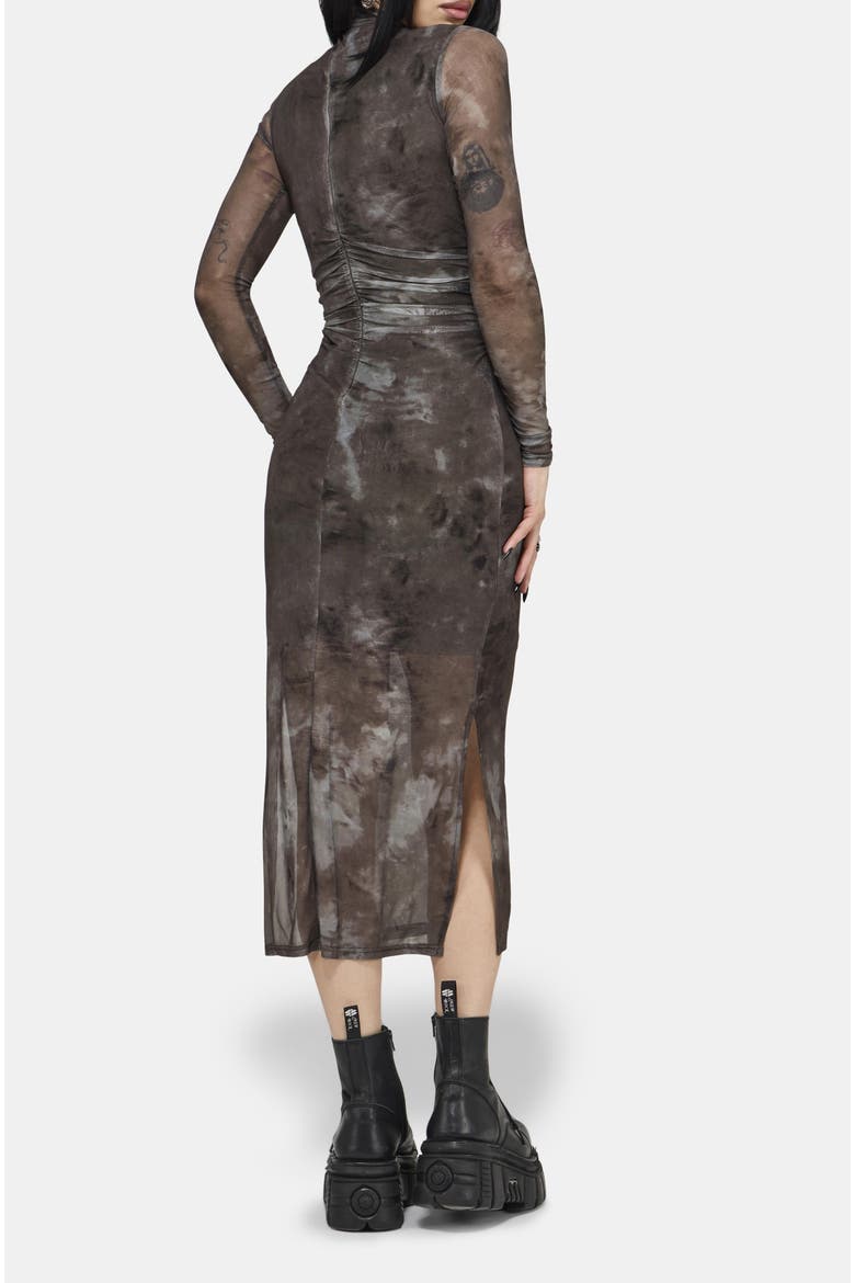 Eros Realm Graphic Mesh Midi Dress, Alternate, color, Green