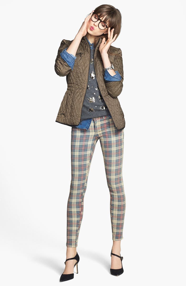 KUT from the Kloth 'Mia' Plaid Print Skinny Jeans, Alternate, color, 