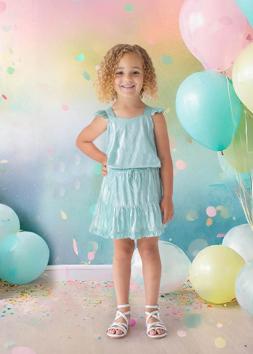 Isobella & Chloe Aqua Two Piece Set In Green