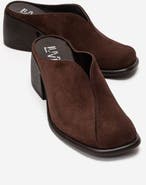 Forever & Always Shoes Ardent Leather Block Heel Mule