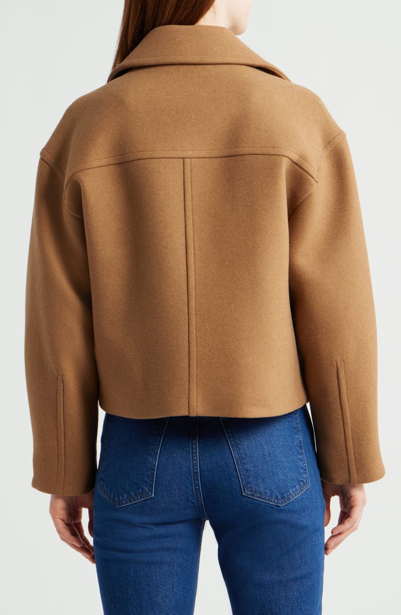 Michael Kors Drop Shoulder Oversize Crop Coat, Alternate, color, Dark Camel