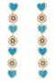 Amanda CZ Heart Linear Drop Earrings