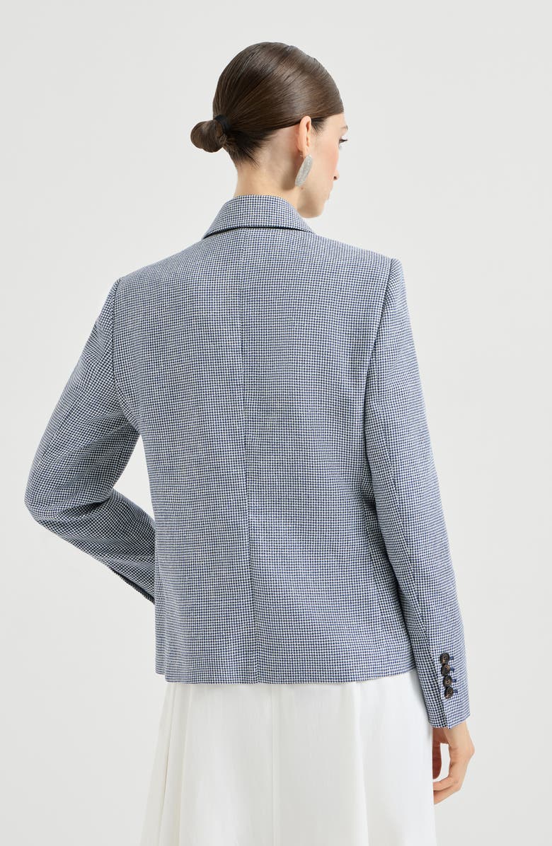 Brunello Cucinelli Houndstooth blazer, Alternate, color, Blue