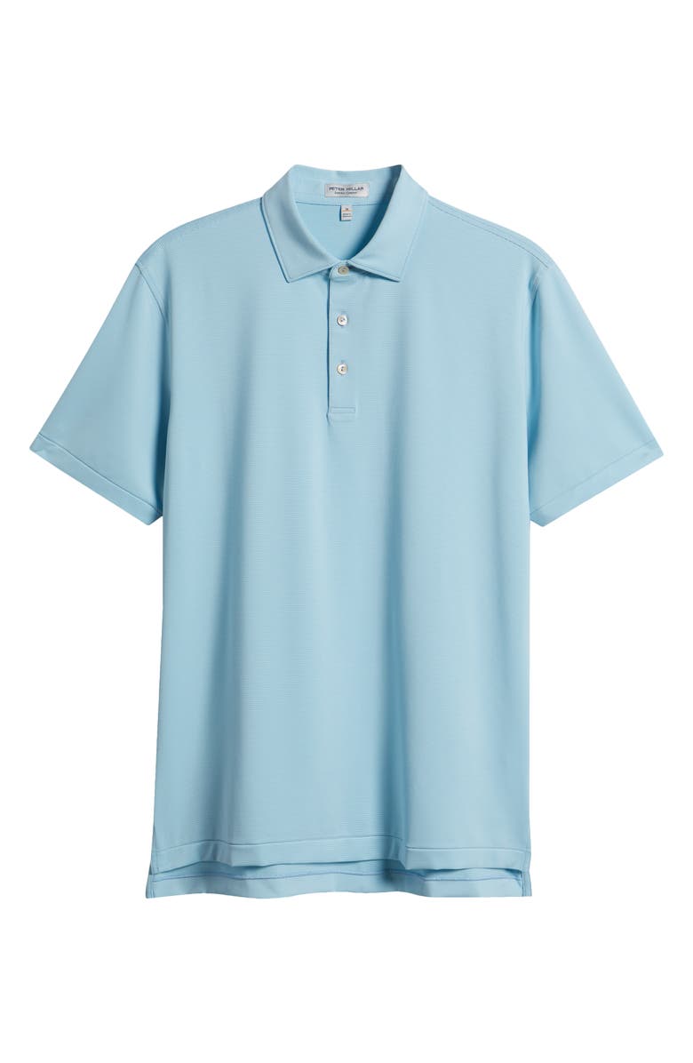 Peter Millar Jubilee Microstripe Performance Jersey Polo, Alternate, color, Cottage Blue
