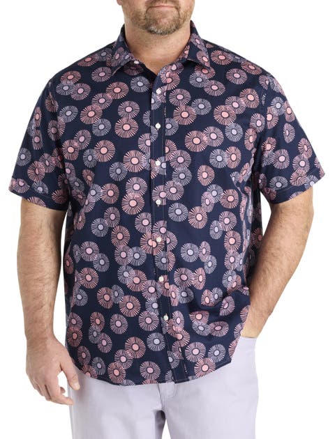 Big & Tall Sunburst Print Sport Shirt