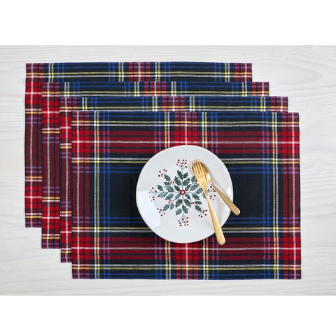 Linen Placemats - Stewart Plaid, 14" x 19" Inch