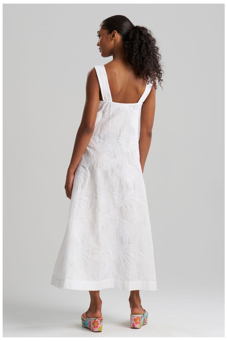 Palm Maxi cover-up Dress, Alternate, color, White