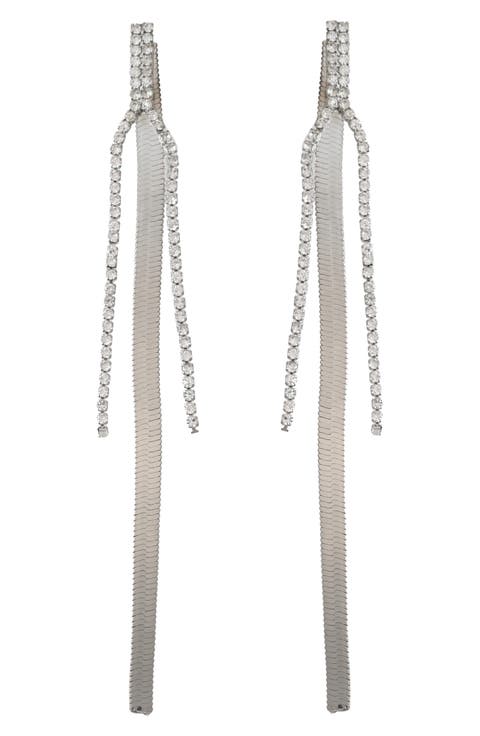 Linear Snake Chain Front/Back Earrings