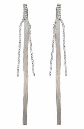 Linear Snake Chain Front/Back Earrings