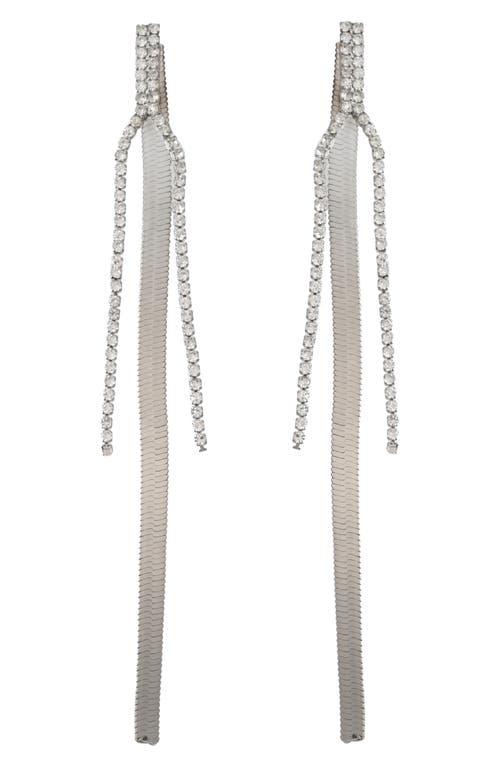 Panacea Linear Snake Chain Front/back Earrings In Silver