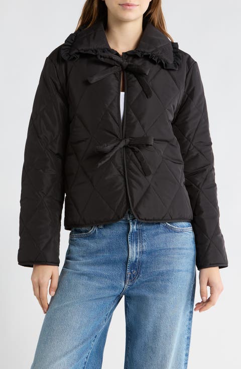Quilted Tie Front Jacket