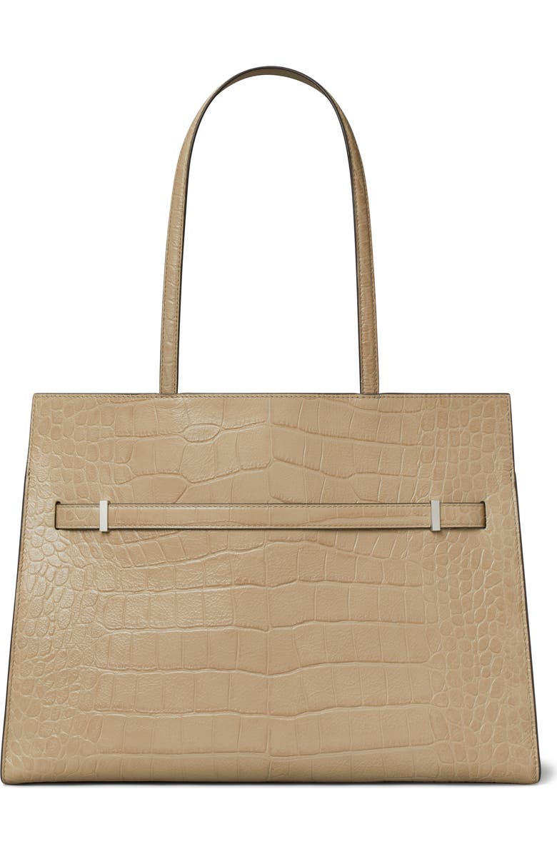 Tory Burch Lee Radziwill Croc Embossed Leather Tote, Alternate, color, Ginger Leaf