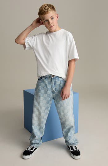 Kids' Checkerboard Denim Jeans