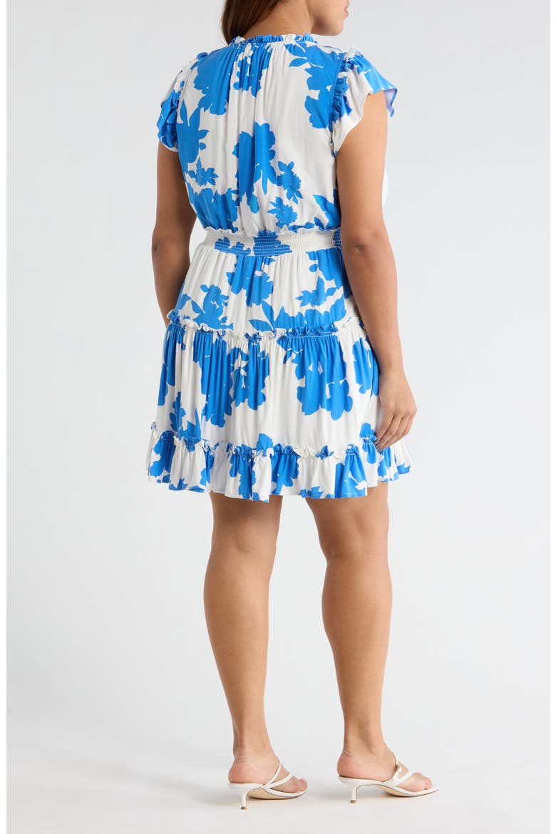 Don't Be Shy Toledo Tiered Dress, Alternate, color, WHITE-BLUE