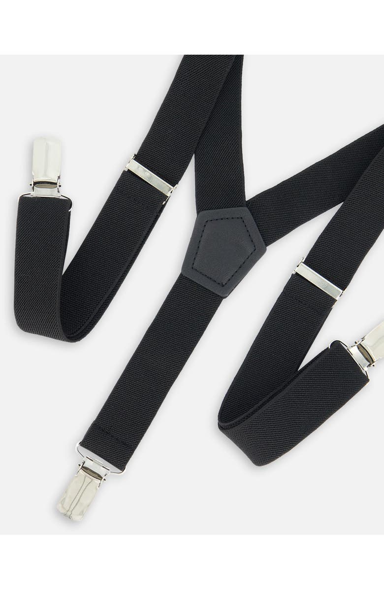 Deux par Deux Baby Boy's Elastic Suspenders Black, Alternate, color, 