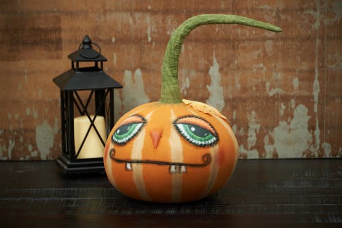 Gallerie Ii Halloween Jack Pumpkin Head Jack O' Lantern Harvest Folk Art Doll Collectible Figurine In Multi