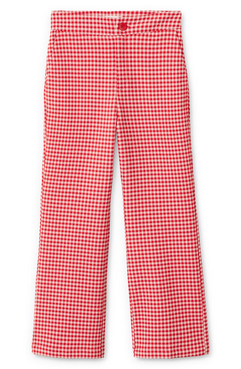 MANGO Gingham Print Crop Trousers, Alternate, color, 