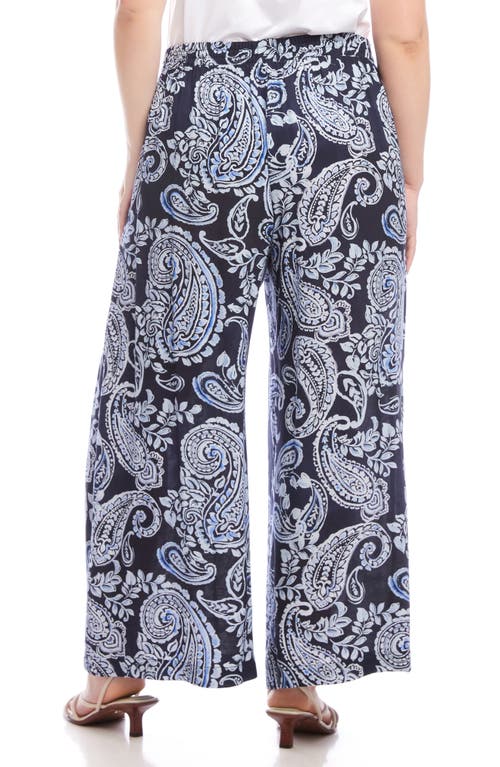Karen Kane Paisley Print High Waist Wide Leg Pants
