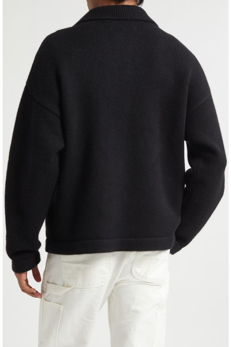 Hunter Cashmere Zip Cardigan, Alternate, color, BLACK