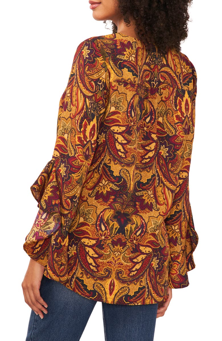 Vince Camuto Ruffle Sleeve Blouse, Alternate, color, Pickled Beet