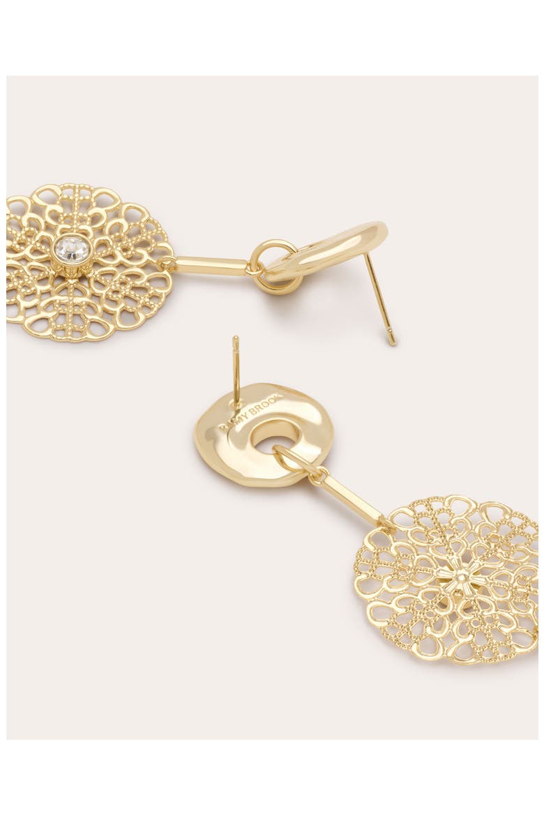 Selina Cubic Zirconia & Czech Glass Drop Earrings, Alternate, color, GOLD