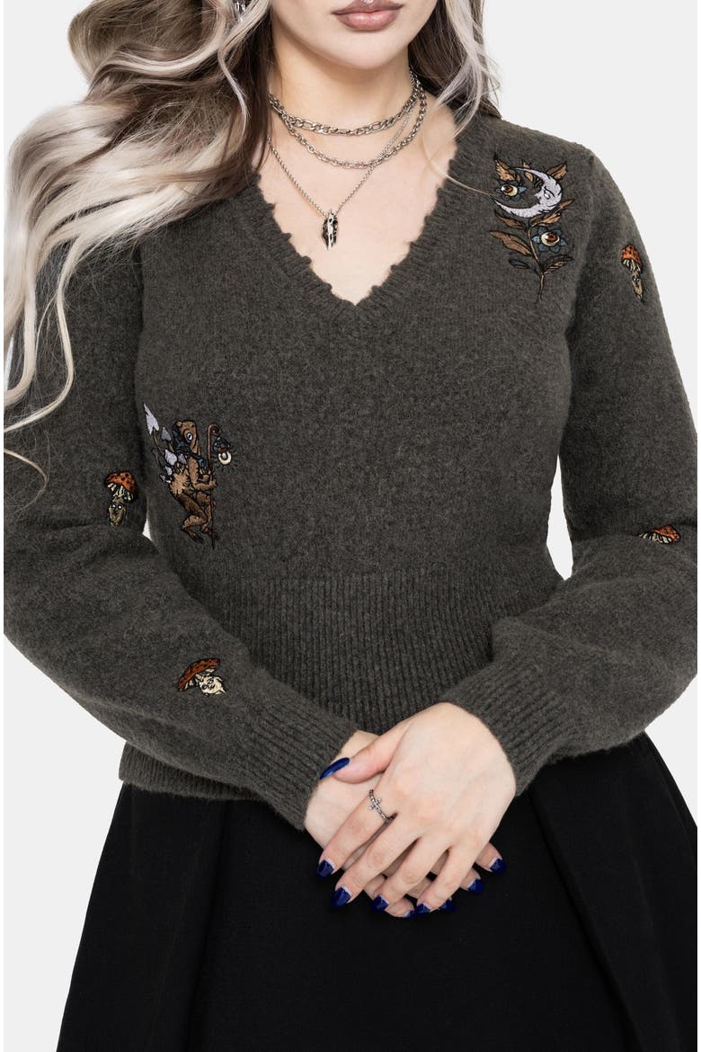 Hexborn Baba Yaga Knit Jumper, Main, color, Grey