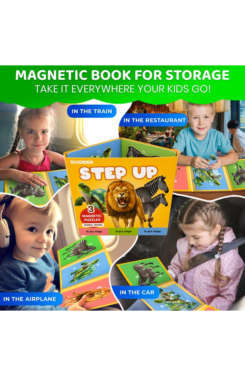 Quokka Step Up Magnetic Kids Puzzle Collection - Ocean, Safari & Wild Animals, Alternate, color, Safari2