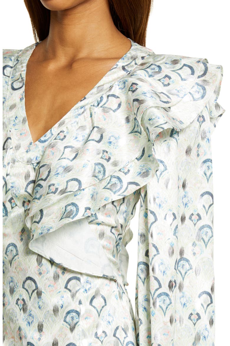 Marble Happy Long Sleeve Dress, Alternate, color, BLUE
