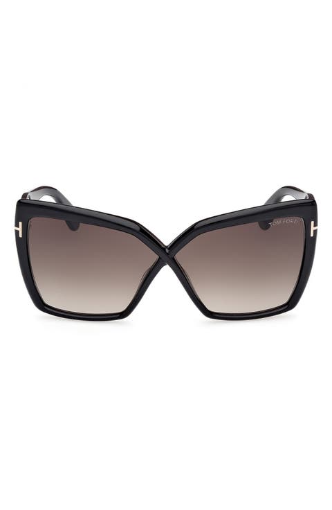 Fiore 63mm Oversize Gradient Butterfly Sunglasses