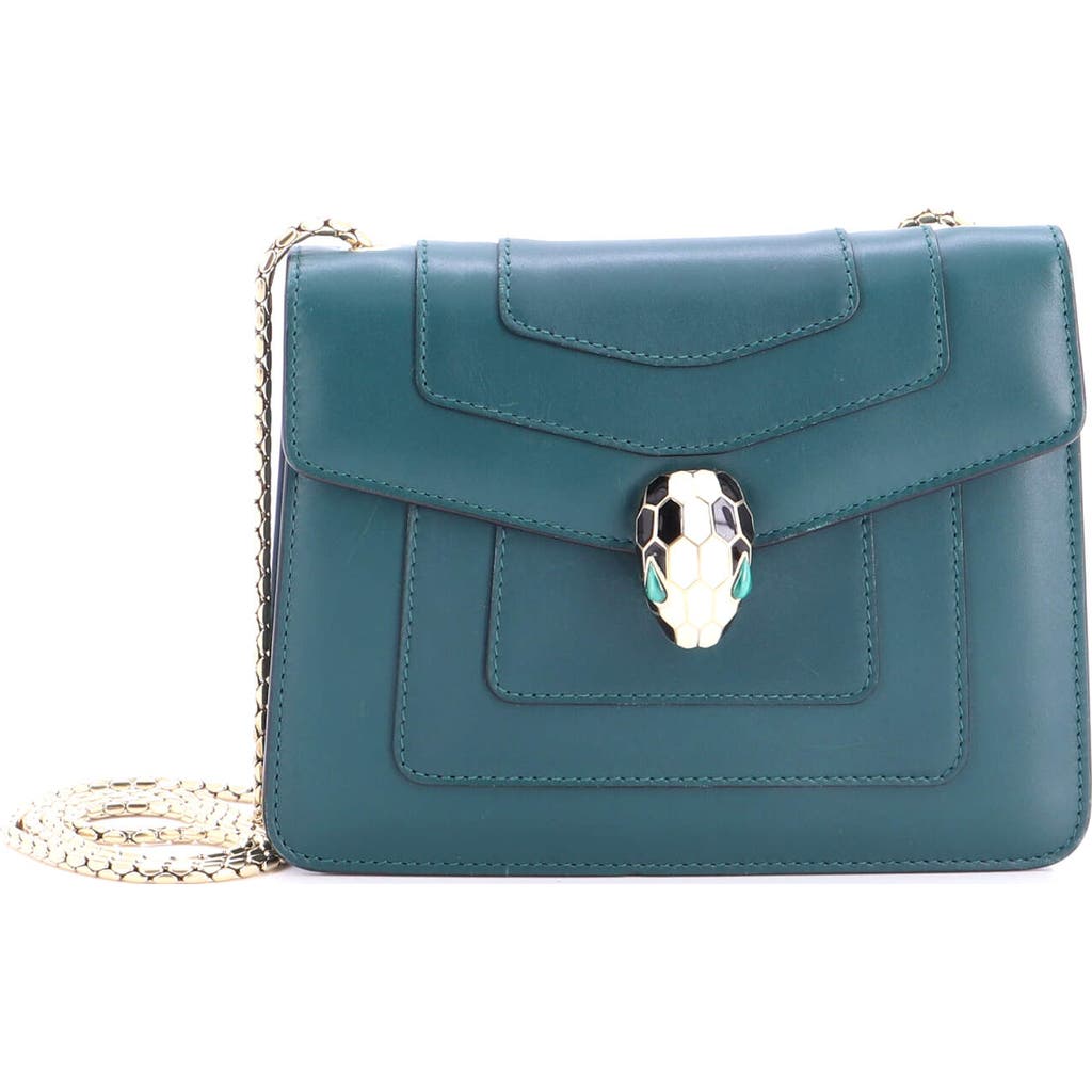 Pre-Owned Bvlgari Serpenti Forever Square Shoulder Bag Leather Small in Green at Nordstrom, Size X-Small