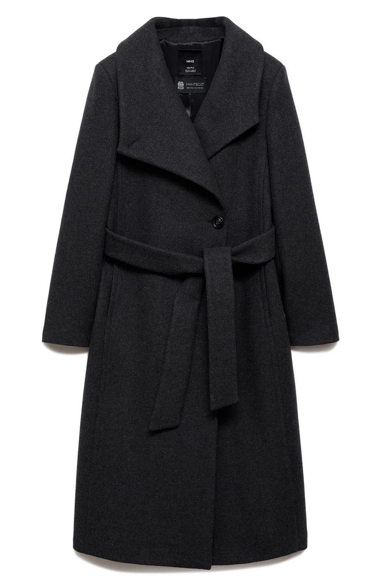 MANGO Belted Wool Blend Coat, Alternate, color, 