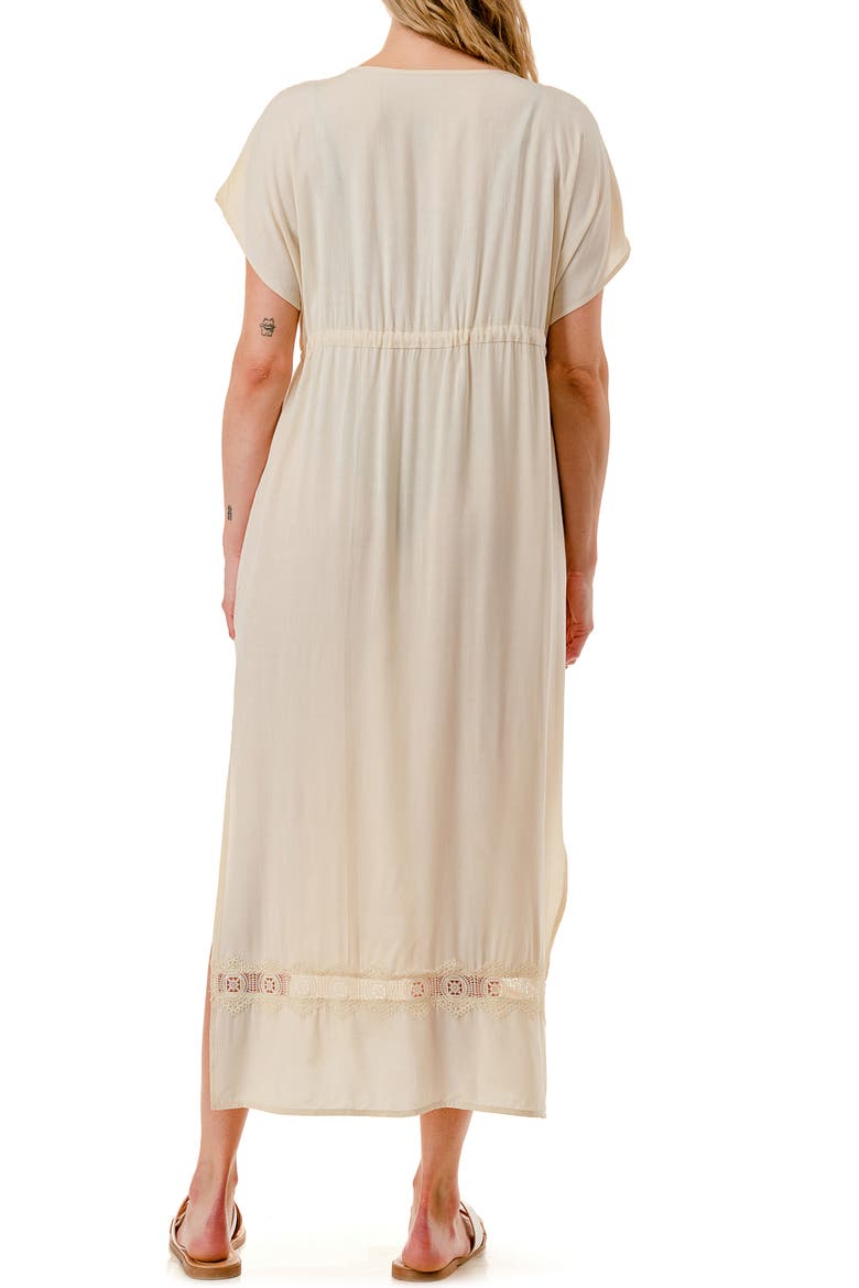 Lace V-Neck Cover-Up Dress, Alternate, color, IVORY