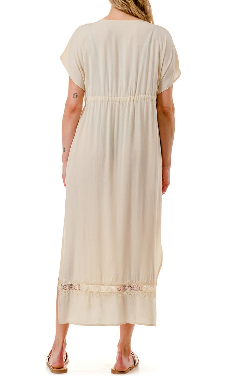 MARCUS ADLER Lace V-Neck Cover-Up Dress, Alternate, color, Ivory