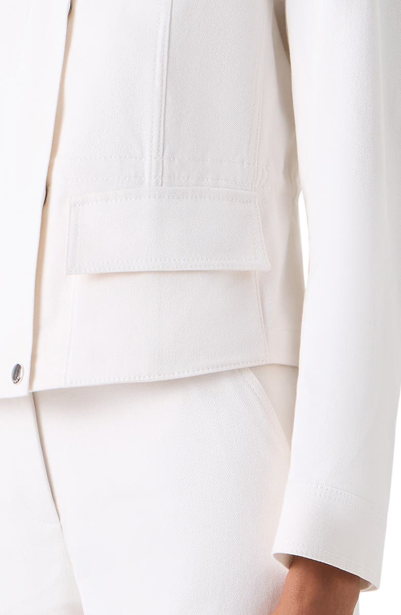 Akris Hugh Stretch Denim Cargo Jacket, Alternate, color, Ecru