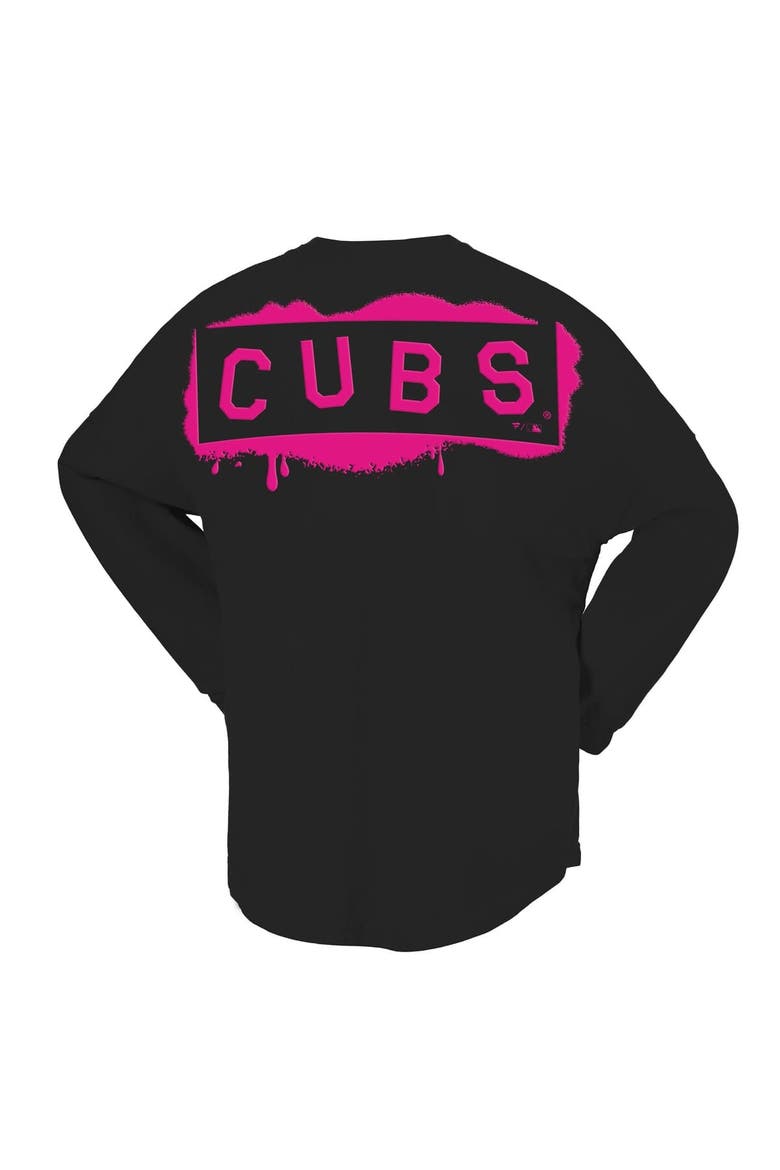 Women's Fanatics  Black Chicago Cubs Neon Jersey Long Sleeve T-Shirt, Alternate, color, Black