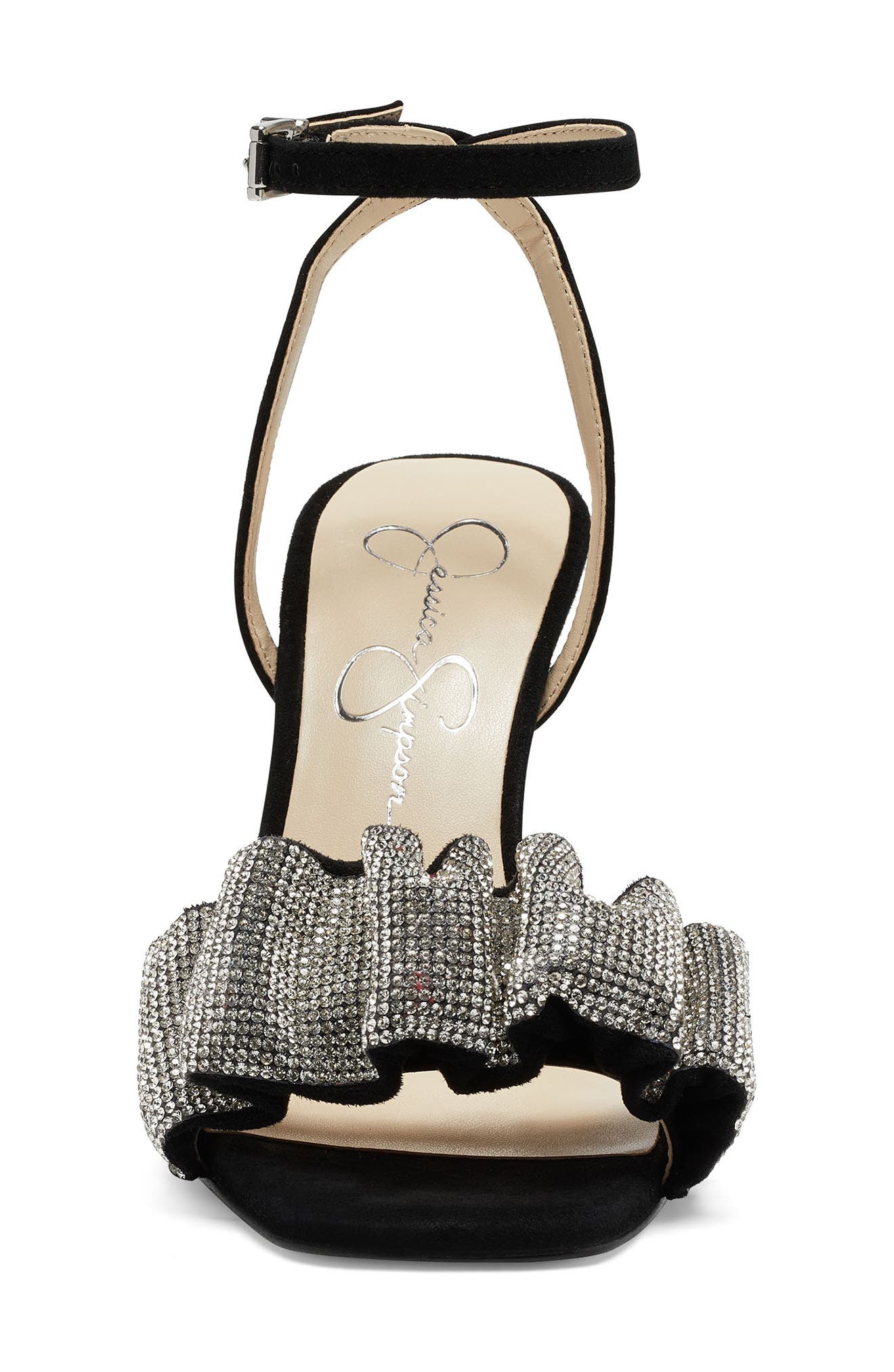 Jessica Simpson Owina Ruched Crystal Strap Sandal, Alternate, color, 