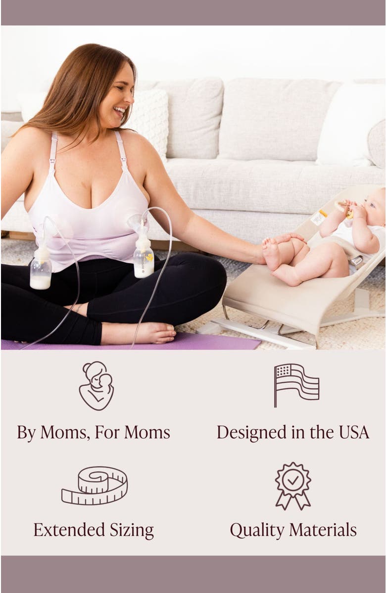 Kindred Bravely Sublime Hands-Free Pumping & Nursing Sports Bra - Sizing Available in B-D Cup, Alternate, color, Black