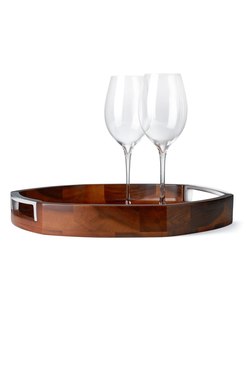 Nambé Rivet Handle Tray, Alternate, color, Brown