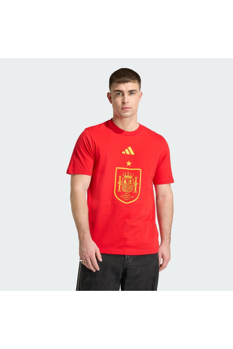 Men's adidas  Red Spain National Team FIFA x World Cup Alphaskin Graphic T-Shirt, Main, color, Red