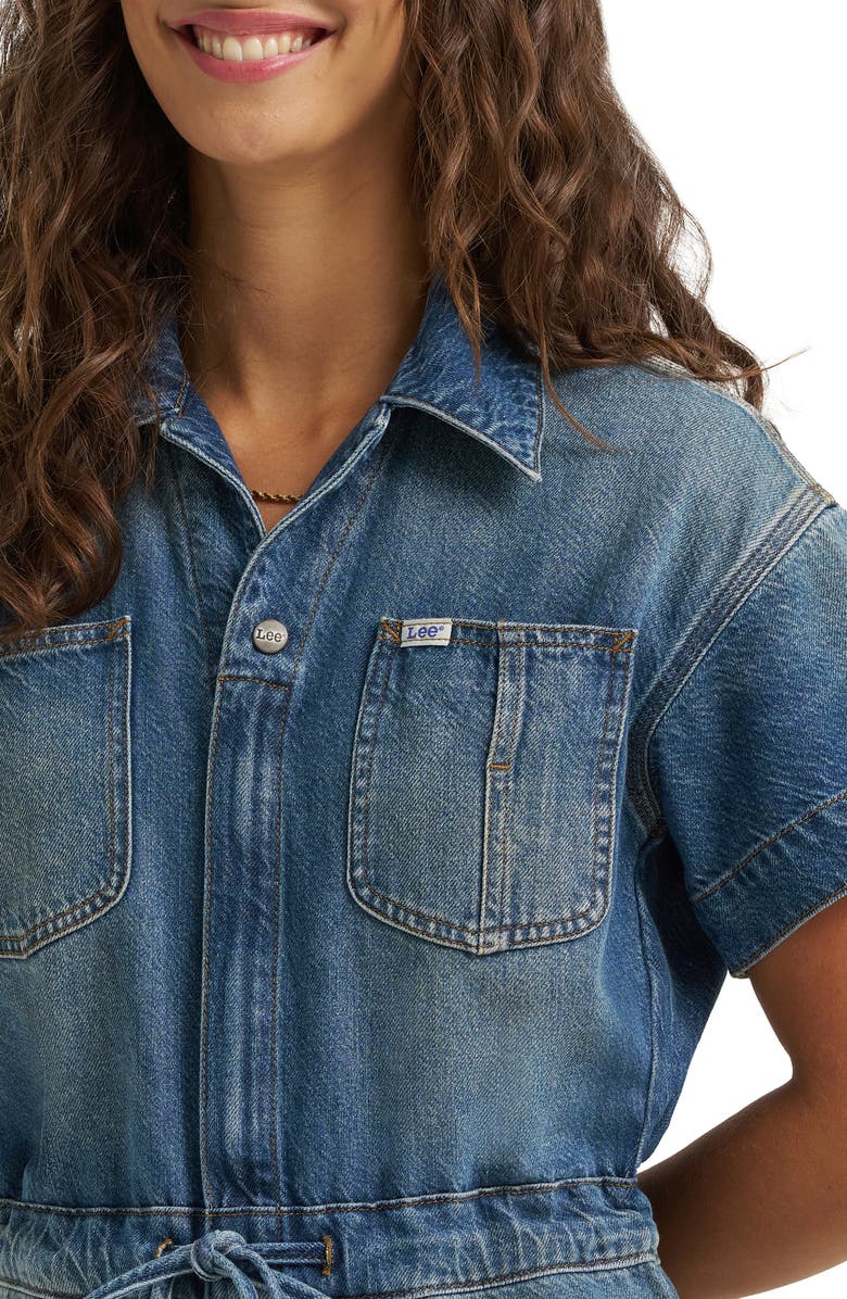 Lee Denim Barrel Leg Union-All Jumpsuit, Alternate, color, Heavy Rainfall