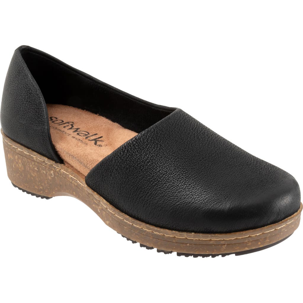 SoftWalk® Addie Half d'Orsay Clog in Black Nubuck  product