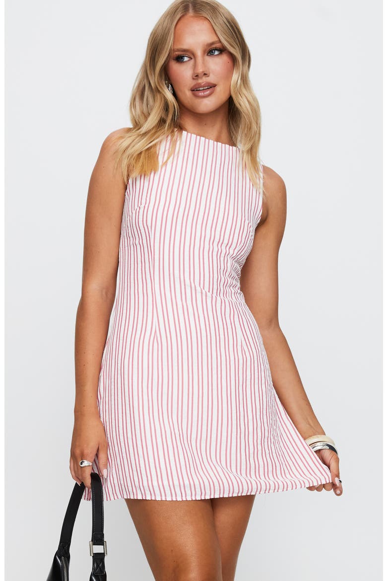 Alfalfa Stripe Cotton Blend Minidress, Alternate, color, RED STRIPE